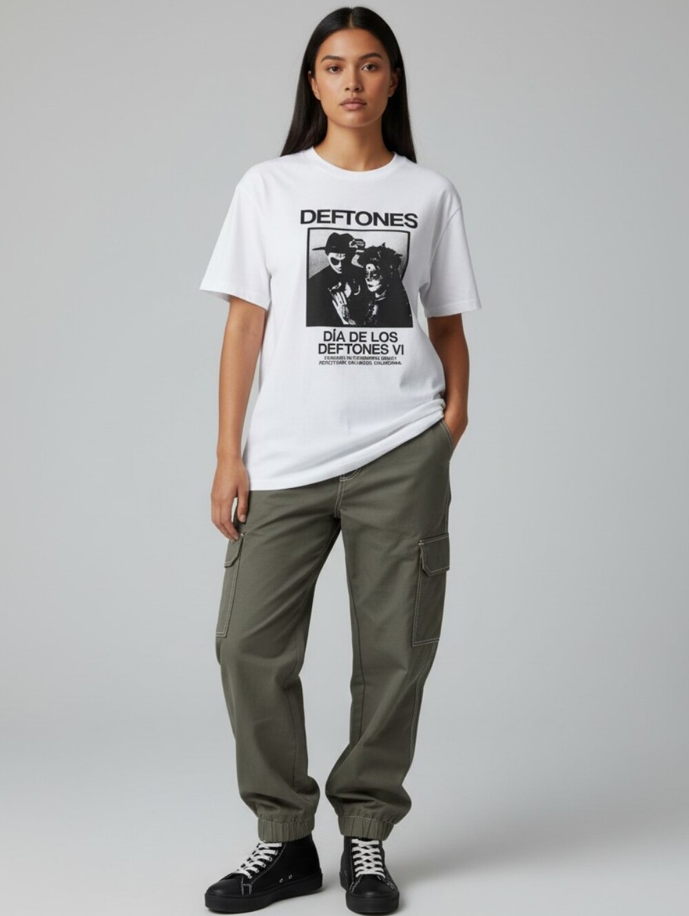 White Deftones Graphic Band T-Shirt - Día de Los Deftones VI